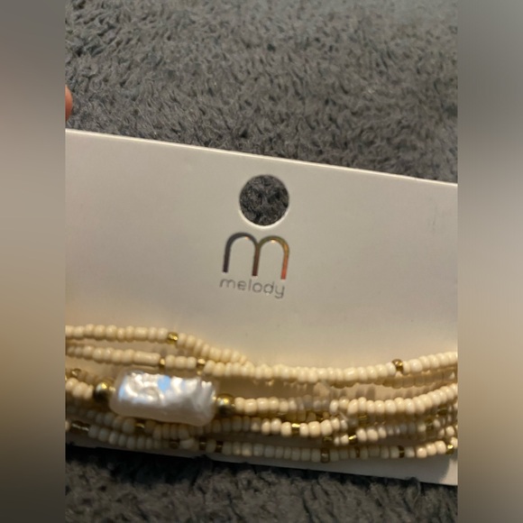 NWT Melody set of 7 cream color beaded bracelet set. - Picture 3 of 3